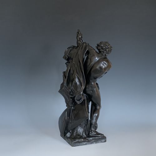 ANTIQUE FRENCH BRONZE ULYSSES BENDING HIS BOW - ADDITIONAL PHOTO 5