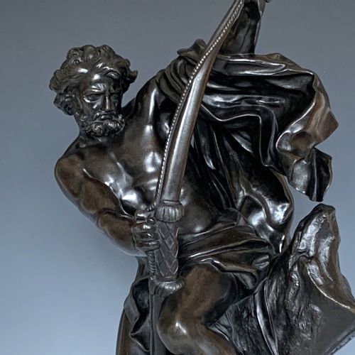 ANTIQUE FRENCH BRONZE ULYSSES BENDING HIS BOW - ADDITIONAL PHOTO 6