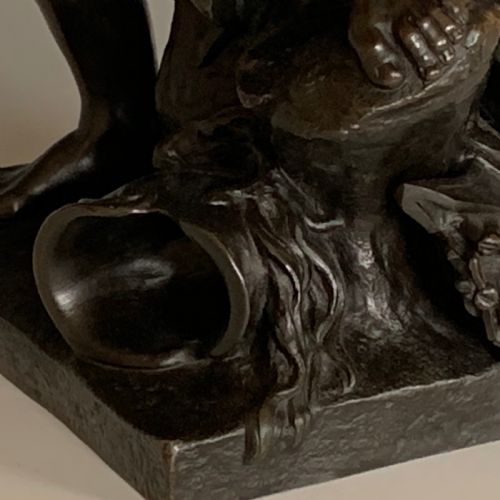 ANTIQUE FRENCH BRONZE ULYSSES BENDING HIS BOW - ADDITIONAL PHOTO 7