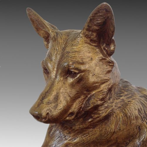 LOUIS RICH BRONZE GERMAN SHEPHERD DOG - ADDITIONAL PHOTO 2