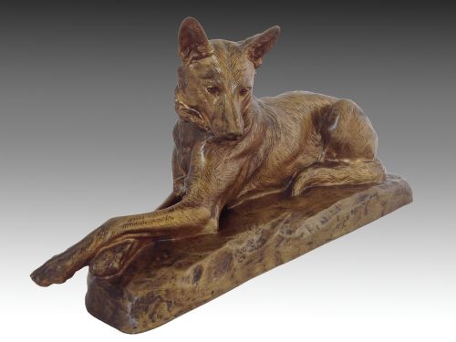 LOUIS RICH BRONZE GERMAN SHEPHERD DOG - ADDITIONAL PHOTO 5