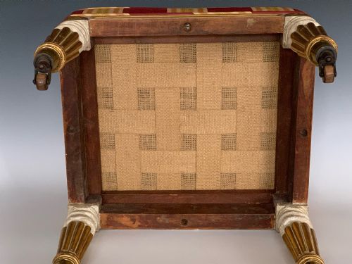 ANTIQUE GEORGE IV GILTWOOD PARCEL PAINTED STOOL - ADDITIONAL PHOTO 4