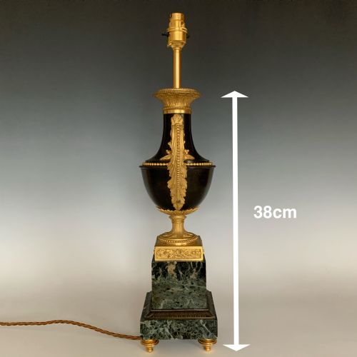 PAIR OF LOUIS XVI STYLE 19TH CENTURY GILT PATINATED BRONZE TABLE LAMPS - ADDITIONAL PHOTO 2