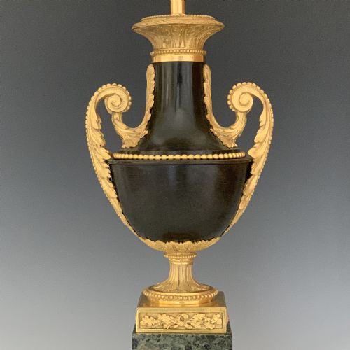 PAIR OF LOUIS XVI STYLE 19TH CENTURY GILT PATINATED BRONZE TABLE LAMPS - ADDITIONAL PHOTO 6
