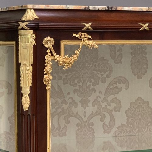 FRENCH BELLE EPOQUE LOUIS XVI STYLE MAHOGANY ORMOLU VITRINE - ADDITIONAL PHOTO 3