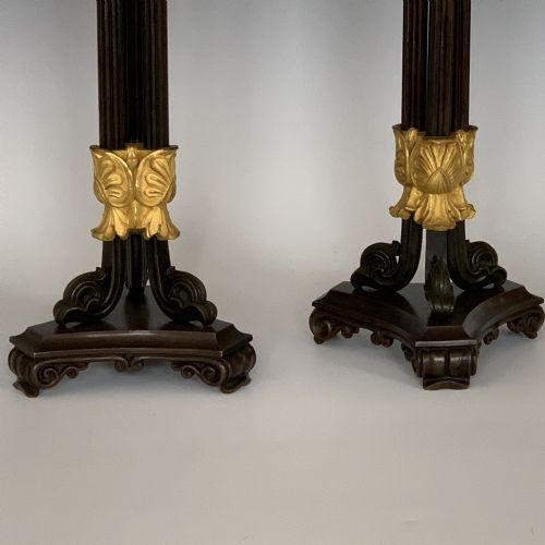 ANTIQUE FRENCH EMPIRE ORMOLU BRONZE CANDELABRA - ADDITIONAL PHOTO 4