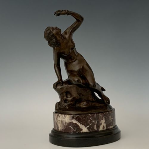 ANTIQUE BRONZE FIGURE OF CLEOPATRA BY NELLI ROMA - ADDITIONAL PHOTO 4