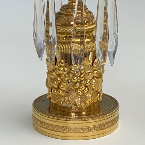 PAIR OF VICTORIAN LUSTRE CANDLESTICKS IN THE REGENCY TASTE - ADDITIONAL PHOTO 5