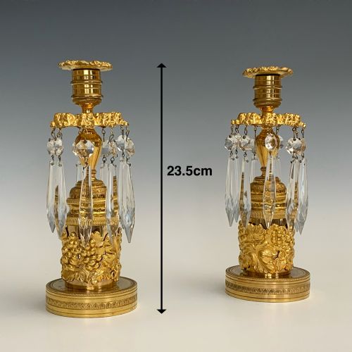 PAIR OF VICTORIAN LUSTRE CANDLESTICKS IN THE REGENCY TASTE - ADDITIONAL PHOTO 6