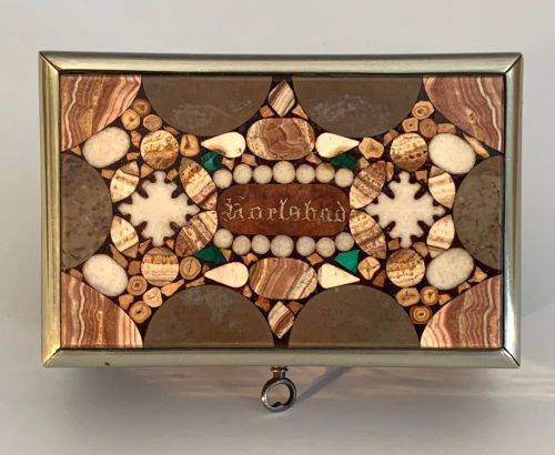 19TH CENTURY ROSEWOOD MARBLE INLAID KARLSBAD SOUVENIR BOX - ADDITIONAL PHOTO 2