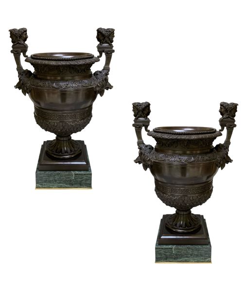antique pair of bronze urns after claude ballin - CATEGORY: ANTIQUE METAL - DATED 1900