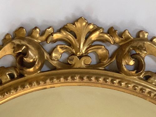 ANTIQUE FLORENTINE CIRCULAR GILTWOOD WALL MIRROR - ADDITIONAL PHOTO 1
