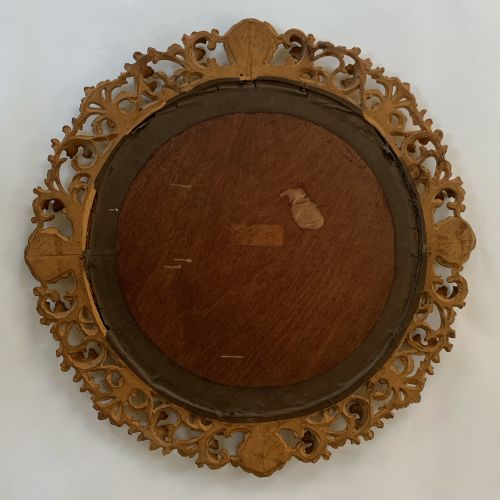 ANTIQUE FLORENTINE CIRCULAR GILTWOOD WALL MIRROR - ADDITIONAL PHOTO 3