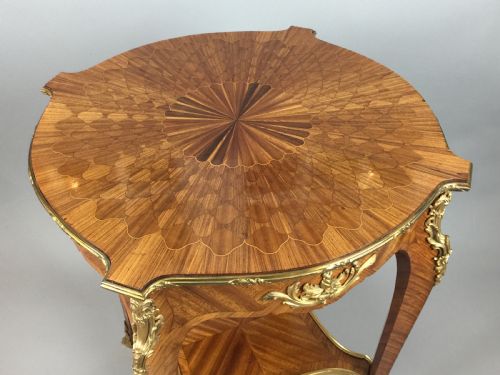 FRENCH BELLE EPOQUE KINGWOOD PARQUETRY TABLE AMBULANTE RETAILED BY MAPLES - ADDITIONAL PHOTO 3
