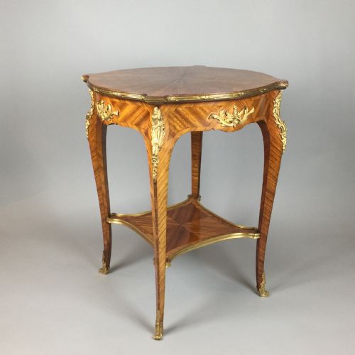 FRENCH BELLE EPOQUE KINGWOOD PARQUETRY TABLE AMBULANTE RETAILED BY MAPLES - ADDITIONAL PHOTO 6