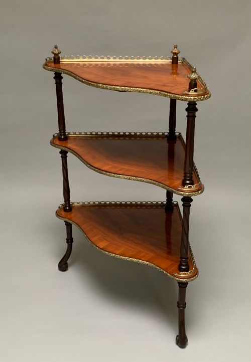 VICTORIAN TULIPWOOD WHATNOT IN THE FRENCH TASTE - ADDITIONAL PHOTO 5