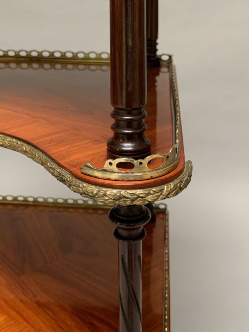 VICTORIAN TULIPWOOD WHATNOT IN THE FRENCH TASTE - ADDITIONAL PHOTO 6
