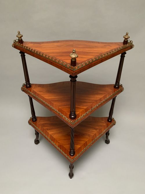 VICTORIAN TULIPWOOD WHATNOT IN THE FRENCH TASTE - ADDITIONAL PHOTO 7
