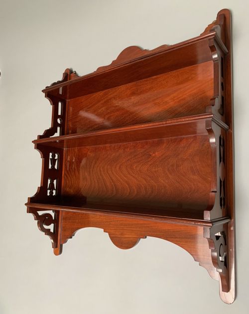 VICTORIAN SOLID MAHOGANY WALL SHELVES - ADDITIONAL PHOTO 1
