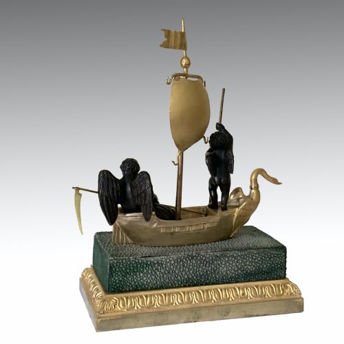 FRENCH ORMOLU SHAGREEN ENCRIER INKWELL - ADDITIONAL PHOTO 4