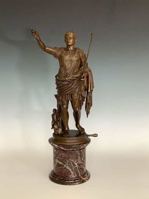 ANTIQUE GRAND TOUR BRONZE OF AUGUSTUS CAESAR - ADDITIONAL PHOTO 1