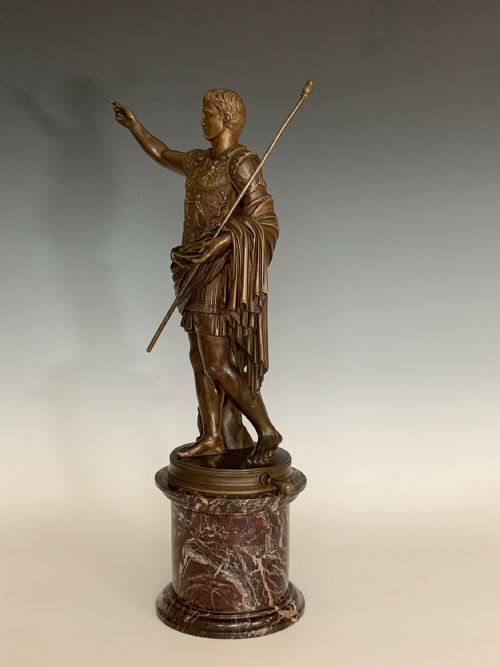 ANTIQUE GRAND TOUR BRONZE OF AUGUSTUS CAESAR - ADDITIONAL PHOTO 2