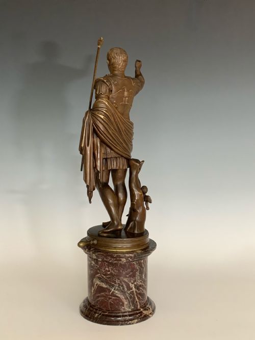 ANTIQUE GRAND TOUR BRONZE OF AUGUSTUS CAESAR - ADDITIONAL PHOTO 3