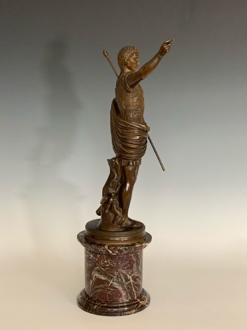 ANTIQUE GRAND TOUR BRONZE OF AUGUSTUS CAESAR - ADDITIONAL PHOTO 4
