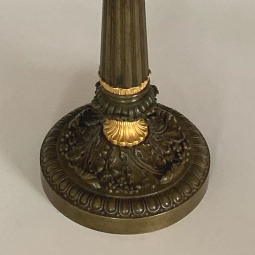 ANTIQUE FRENCH CHARLES X ORMOLU BRONZE CANDLESTICKS - ADDITIONAL PHOTO 3