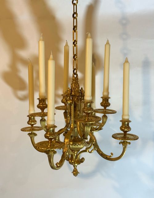 MID 19TH CENTURY EIGHT LIGHT CHANDELIER - ADDITIONAL PHOTO 3