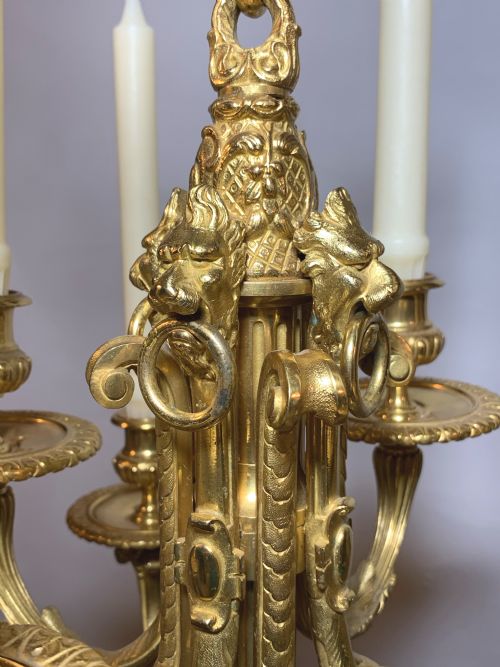 MID 19TH CENTURY EIGHT LIGHT CHANDELIER - ADDITIONAL PHOTO 6