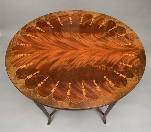 ANTIQUE EDWARDIAN MAHOGANY INLAID SIDE TABLE - ADDITIONAL PHOTO 2