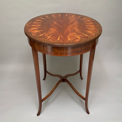 ANTIQUE EDWARDIAN MAHOGANY INLAID SIDE TABLE - ADDITIONAL PHOTO 3