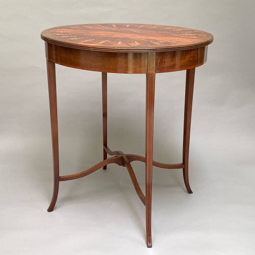 ANTIQUE EDWARDIAN MAHOGANY INLAID SIDE TABLE - ADDITIONAL PHOTO 4