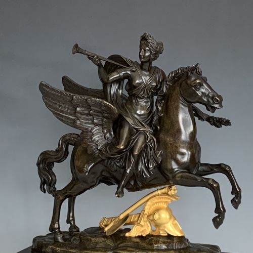 FRENCH BRONZE 'FAME RIDING PEGASUS' AFTER COYSEVOX - ADDITIONAL PHOTO 2