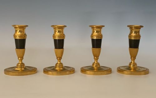 FOUR GEORGE IV REGENCY ORMOLU CANDLESTICKS - ADDITIONAL PHOTO 1