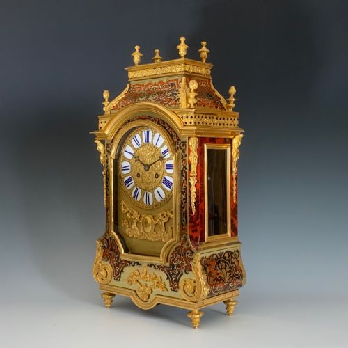 ANTIQUE NAPOLEON III BOULLE TORTOISESHELL ORMOLU MOUNTED CLOCK - ADDITIONAL PHOTO 2