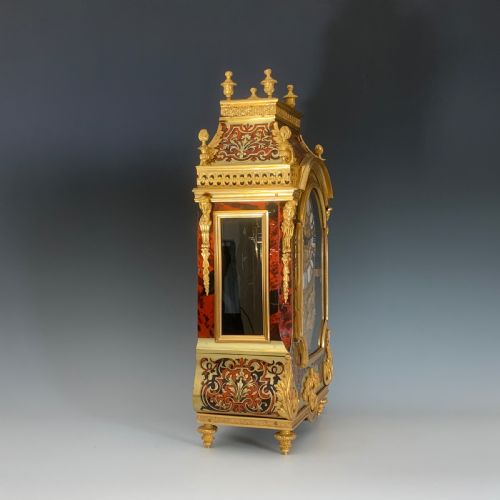 ANTIQUE NAPOLEON III BOULLE TORTOISESHELL ORMOLU MOUNTED CLOCK - ADDITIONAL PHOTO 5