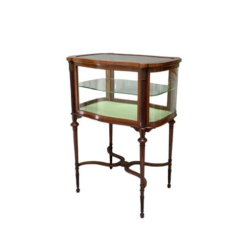 antique edwardian mahogany marquetry inlaid bijouterie cabinet - CATEGORY: ANTIQUE CABINETS - DATED EDWARDIAN