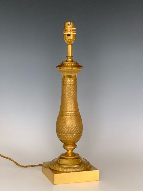 ANTIQUE FRENCH EMPIRE ORMOLU TABLE LAMP - ADDITIONAL PHOTO 2