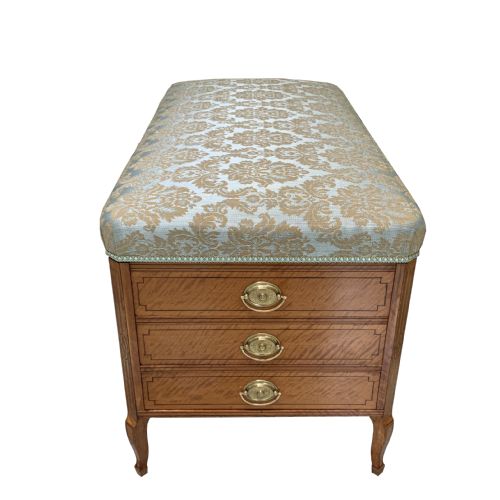 ANTIQUE VICTORIAN SATINWOOD MARQUETRY DUET SEAT - ADDITIONAL PHOTO 2