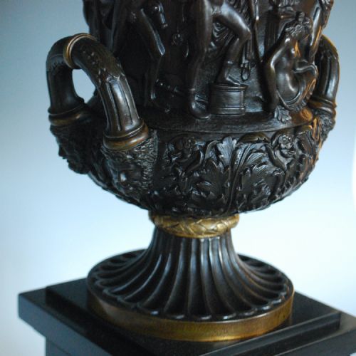 ANTIQUE 19TH CENTURY GRAND TOUR BRONZE MARBLE MEDICI VASES - ADDITIONAL PHOTO 5