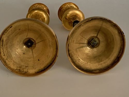 FRENCH EMPIRE PERIOD ORMOLU BRONZE CANDLESTICKS - ADDITIONAL PHOTO 4