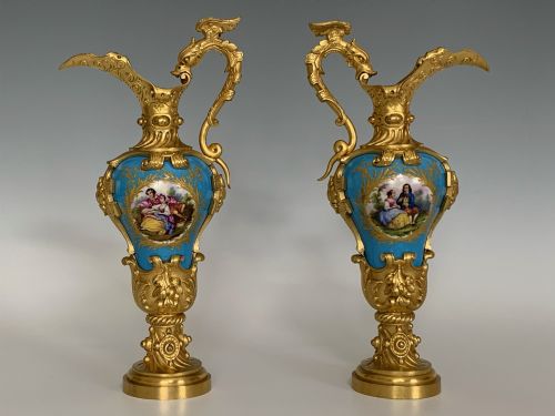 NAPOLEON III ORMOLU SEVRES PORCELAIN EWERS - ADDITIONAL PHOTO 1