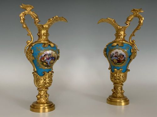 NAPOLEON III ORMOLU SEVRES PORCELAIN EWERS - ADDITIONAL PHOTO 5