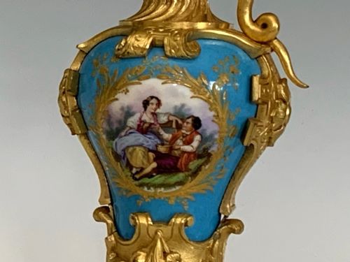 NAPOLEON III ORMOLU SEVRES PORCELAIN EWERS - ADDITIONAL PHOTO 6
