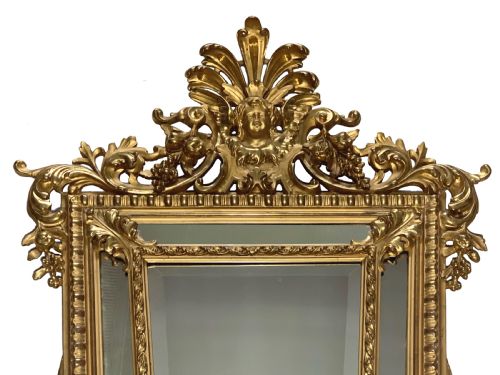 FINE FRENCH 19TH CENTURY GILTWOOD WALL MIRROR - ADDITIONAL PHOTO 1