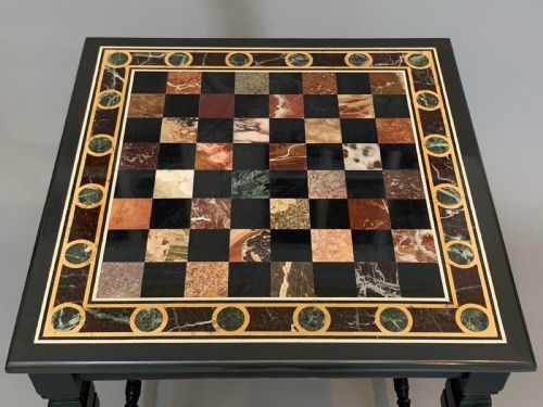 ANTIQUE DEVONSHIRE SPECIMEN MARBLE CHESS TABLE - ADDITIONAL PHOTO 3