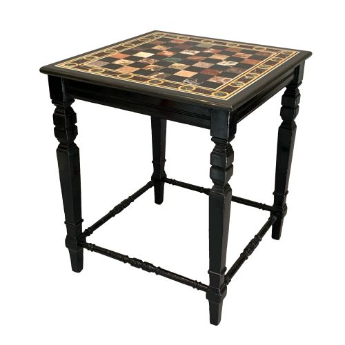 antique devonshire specimen marble chess table - CATEGORY: ANTIQUE TABLES - DATED 1880