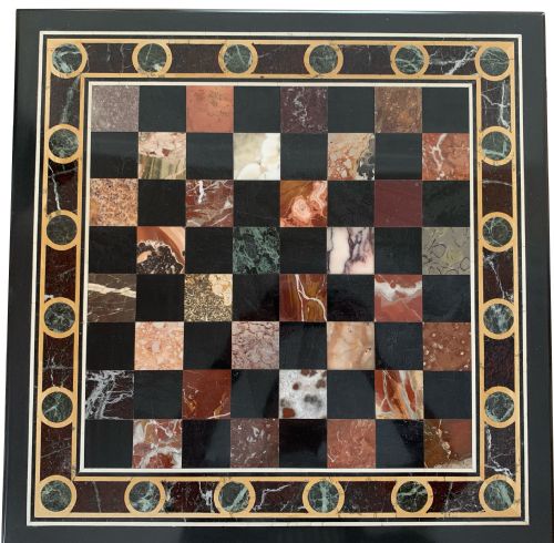 ANTIQUE DEVONSHIRE SPECIMEN MARBLE CHESS TABLE - ADDITIONAL PHOTO 1